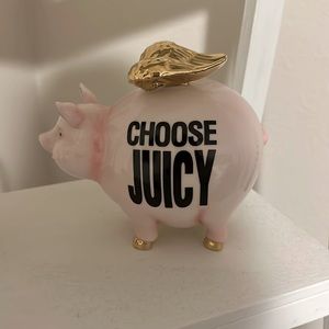 Juicy Couture IF PIGS COULD FLY Piggy Bank Ceramic CHOOSE JUICY Pig